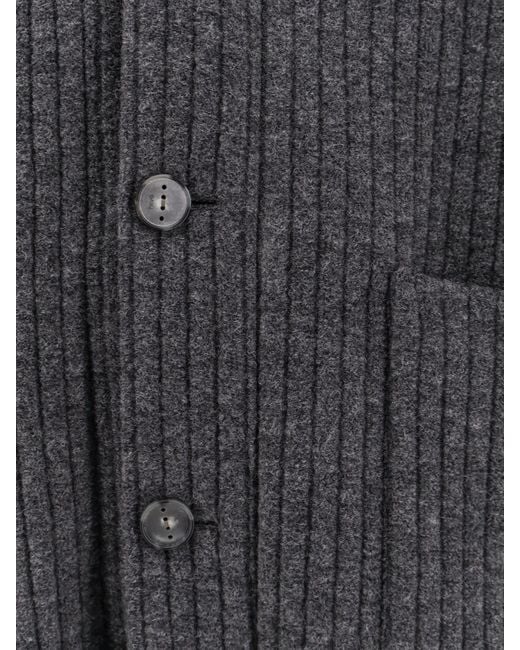 Hevò Gray Cimino Virgin Wool Cardigan for men