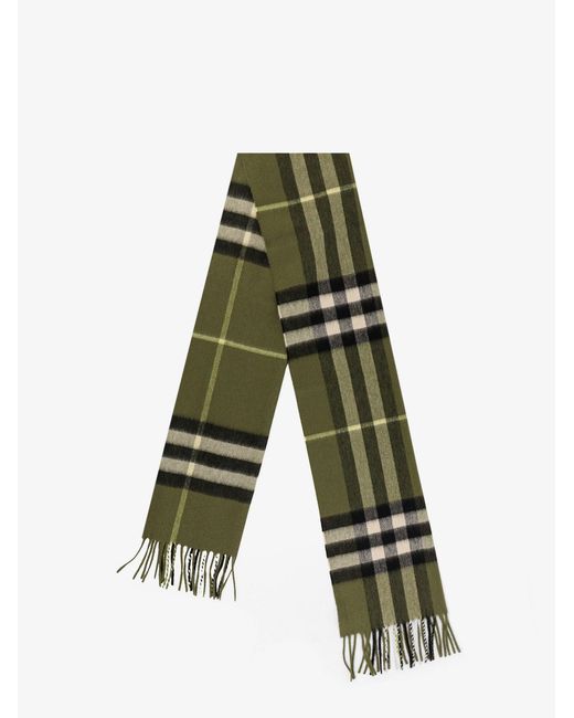 Burberry Green Giant Check Cashmere Scarf for men