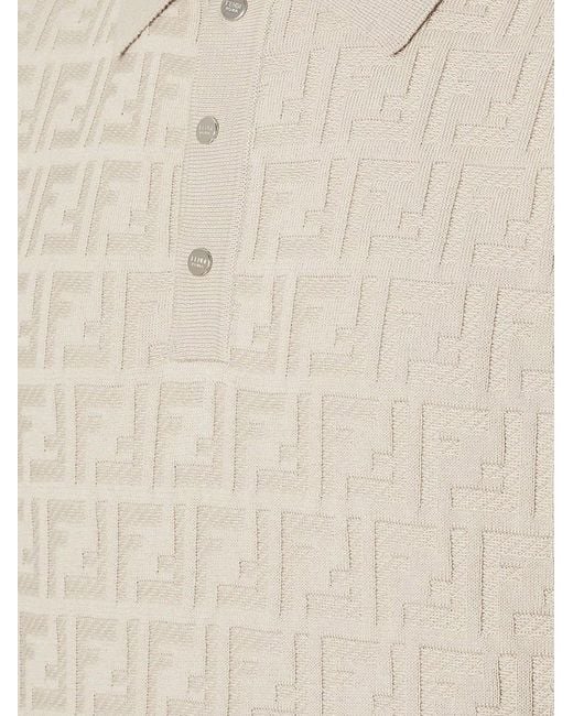 Fendi White Ff Cotton Polo Shirt for men