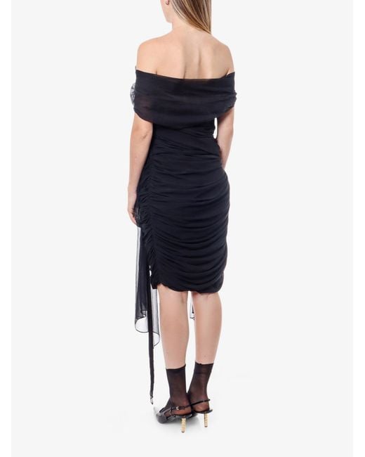 Givenchy Blue Stretch Viscose Dress With Drapery