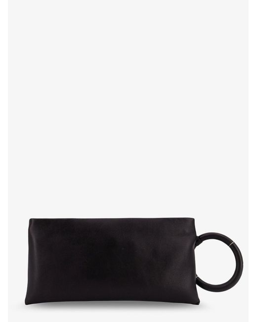 Aura Leather Clutch Bag With Lettering Logo On The Front-Donna di Tom Ford in White