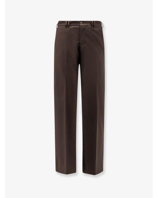 PT Torino Brown Michael Reworked Stretch Wool Trousers for men