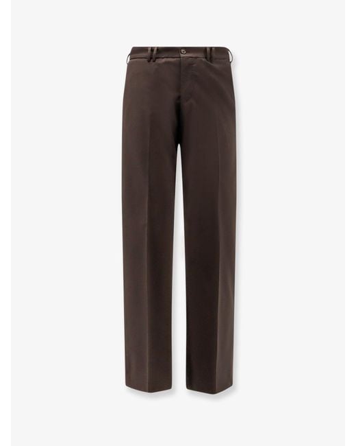 PT Torino Brown Michael Reworked Stretch Wool Trousers for men