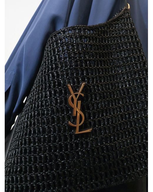 Saint Laurent Black Raffia Shoulder Bag for men