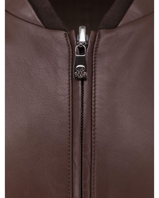 Corneliani Brown Reversible Leather Jacket for men