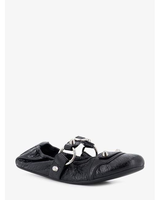 Balenciaga White City Flat L005 Leather Ballerinas