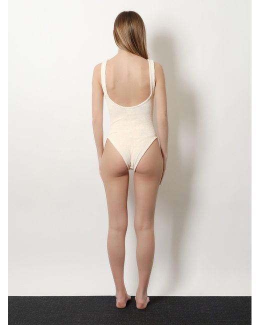Hunza G White One-Piece Swimsuit Celine