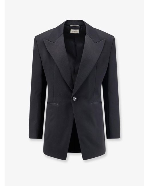Saint Laurent Blue Single-Breasted Certified Wool Blazer for men
