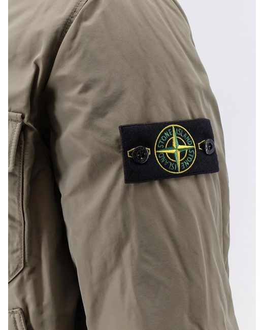 Stone Island Green Micro Reps Padded Nylon Jacket for men