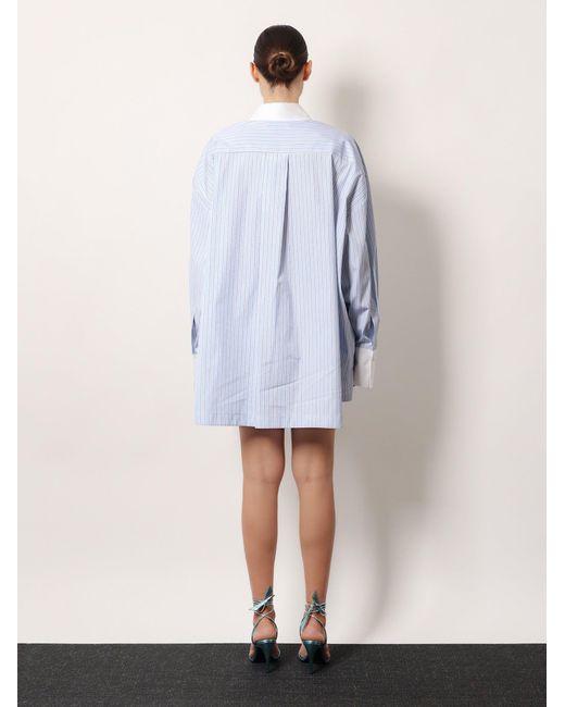 The Attico White Oversize Striped Cotton Shirt