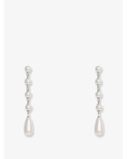 Self-Portrait White Self Portrait Pearl Droplet Earrings