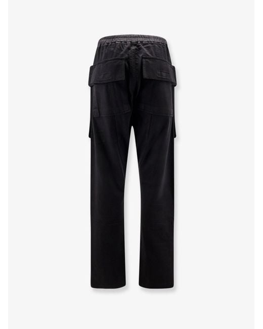 Rick Owens Black Cotton Trousers for men