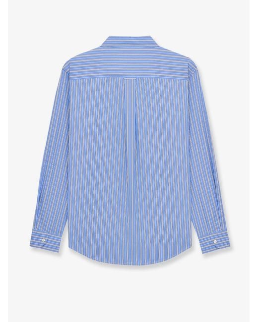 Saint Laurent Blue Cassandre Cotton Shirt for men