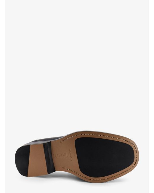 Loewe Black Bobine Leather Loafers With Engraved Anagram Logo for men