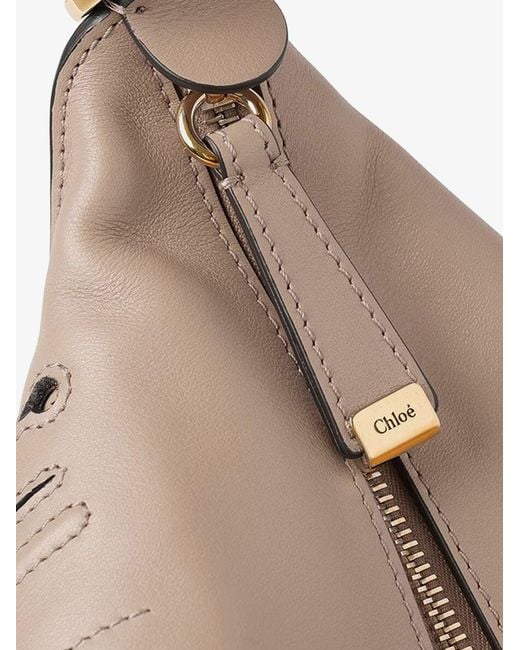Chloé Natural Marcie Small Leather Shoulder Bag
