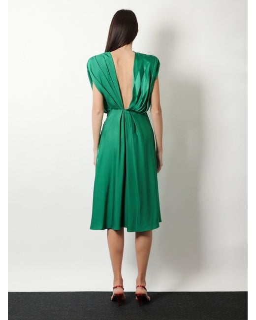 Versace Green Cocktail Viscose And Silk Dress