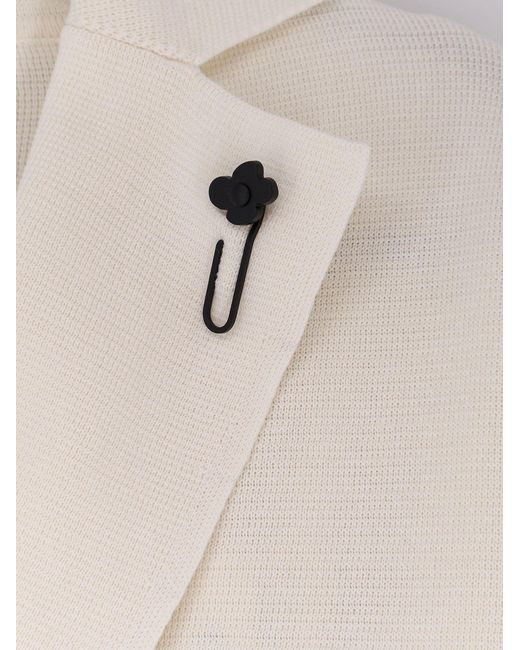 Lardini White Knitted Blazer for men