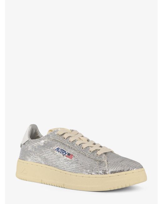 Autry White Dallas Sneakers With Sequins