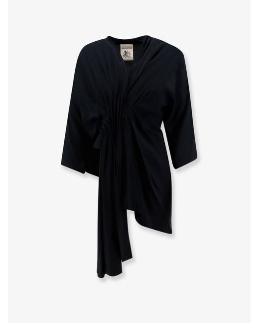 Semicouture Black Silk Blend Top