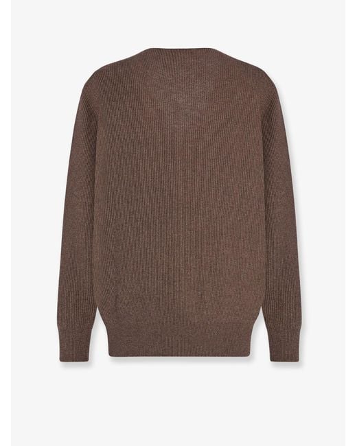 The Row Brown Phef Cotton And Cashmere Blend Sweater
