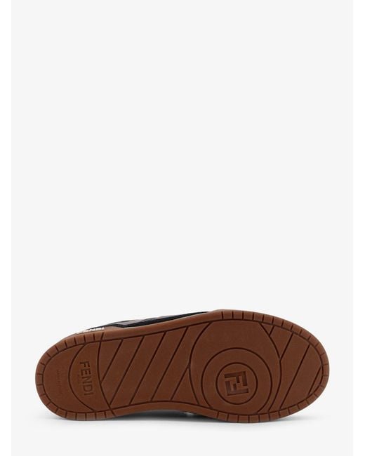 Match Suede Sneakers With Jacquard Ff Fabric Inserts-Donna di Fendi in Black