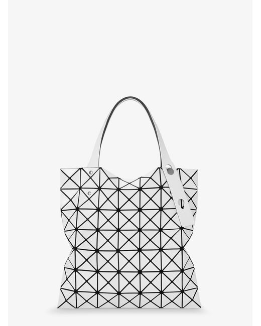 Issey Miyake White Prism Shoulder Bag With Geometric Pattern