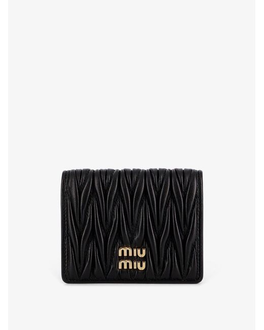 Miu Miu Black Quilted Leather Wallet