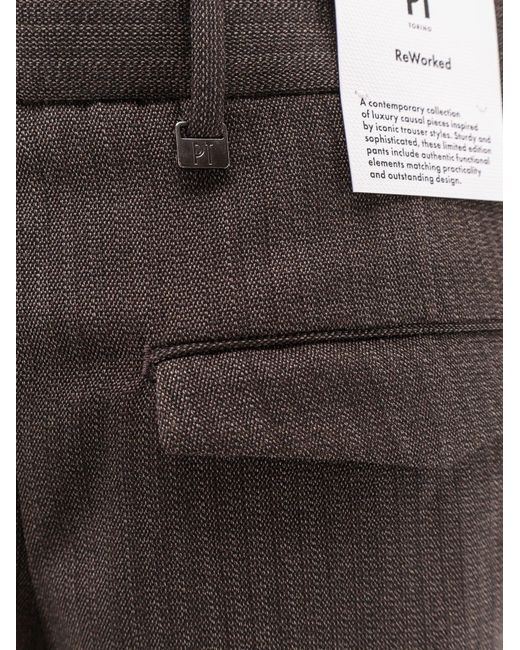 PT Torino Brown Michael Virgin Wool Trousers for men