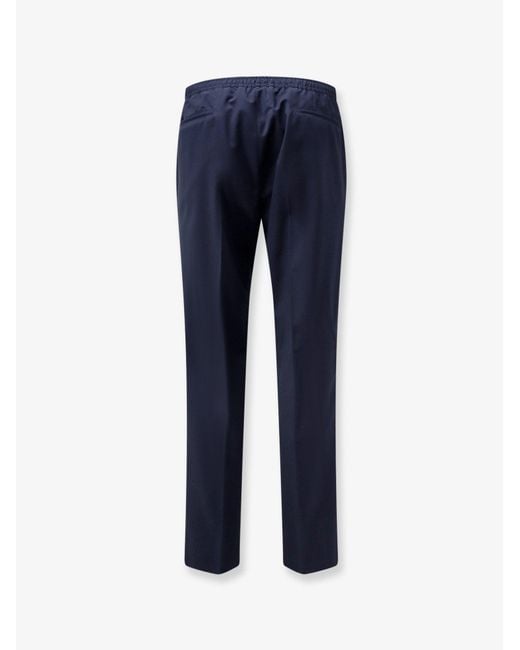 Corneliani Blue Virgin Wool And Silk Trousers for men