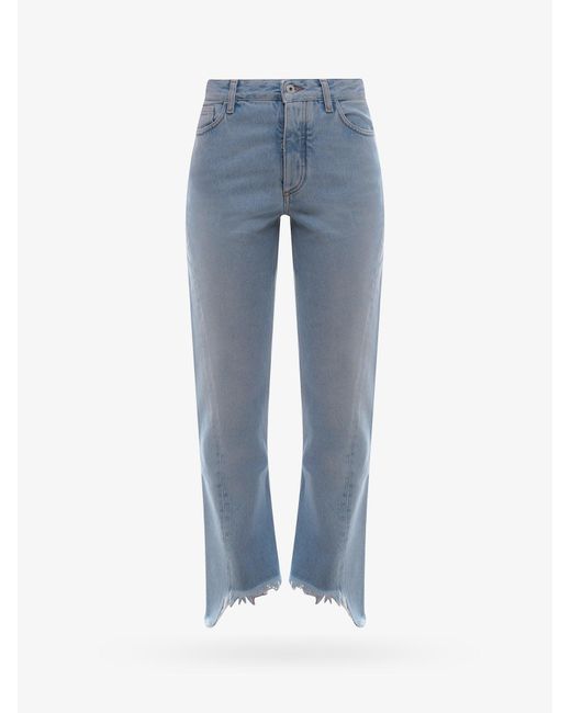 Off-White c/o Virgil Abloh Blue Leather Jeans