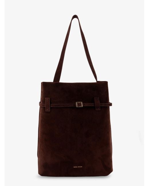 MANU Atelier Brown Suede Tote Du Jour Shoulder Bag
