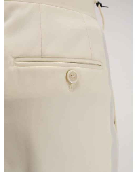 Lardini White Pure Virgin Wool Trousers for men