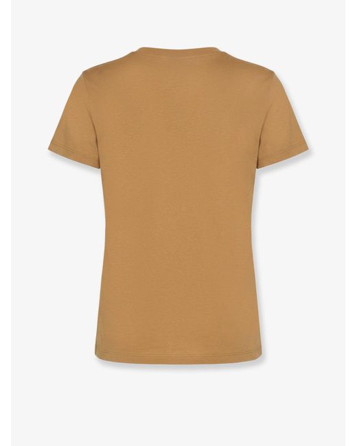 Max Mara White Papaia Cotton T-Shirt With Monogramma
