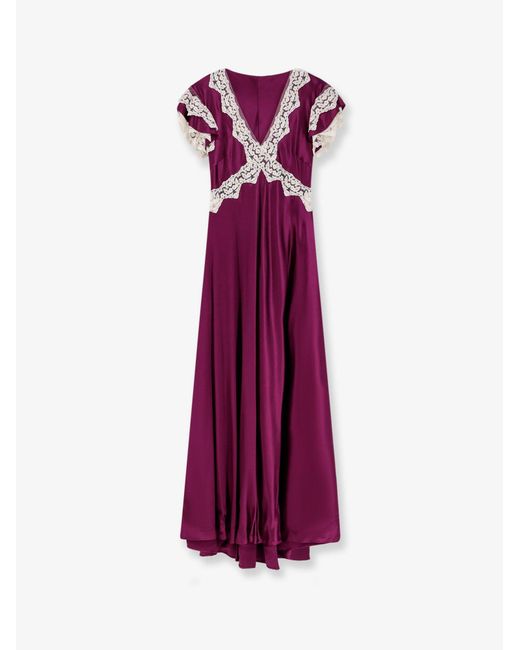 Alberta Ferretti Purple Viscose Long Dress