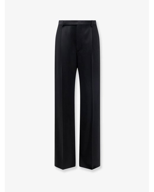 Saint Laurent Black Fluid Tailored Certified Wool Trousers for men