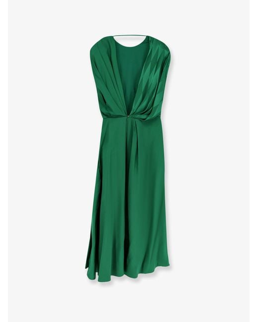 Versace Green Cocktail Viscose And Silk Dress
