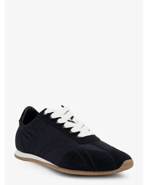 Totême Black Nylon And Suede Sneakers With All-Over Stitching