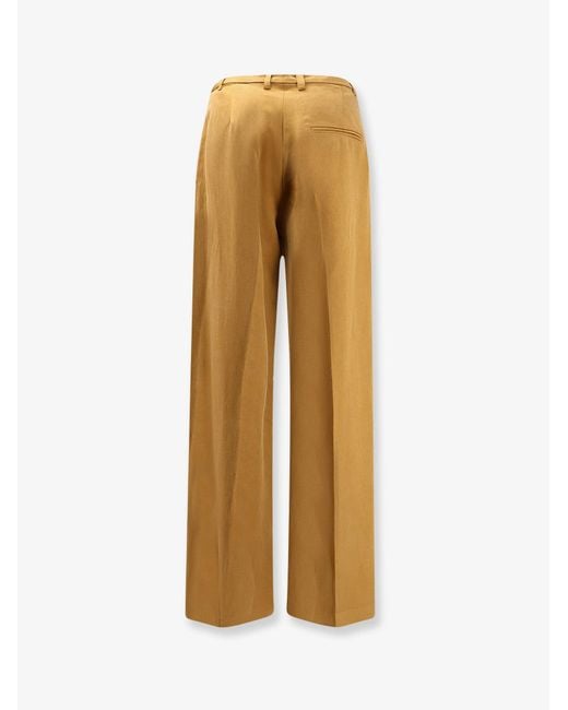 Alysi Natural Lyocell And Linen Trousers
