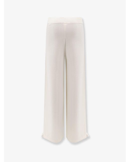 Max Mara White Nigeria Pure Virgin Wool Trousers