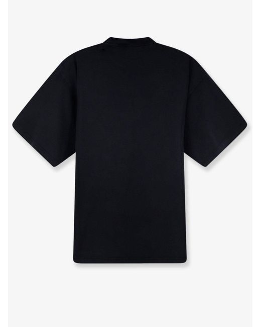 Balenciaga Black Cotton T-Shirt With Front Logo Print