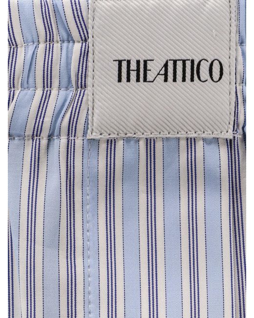 The Attico Gray Striped Cotton Shorts
