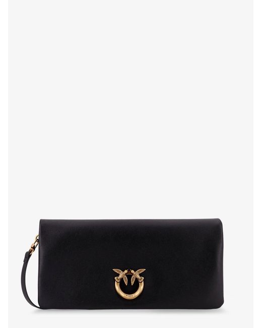 Pinko White Click Soft Horizontal Leather Crossbody Bag