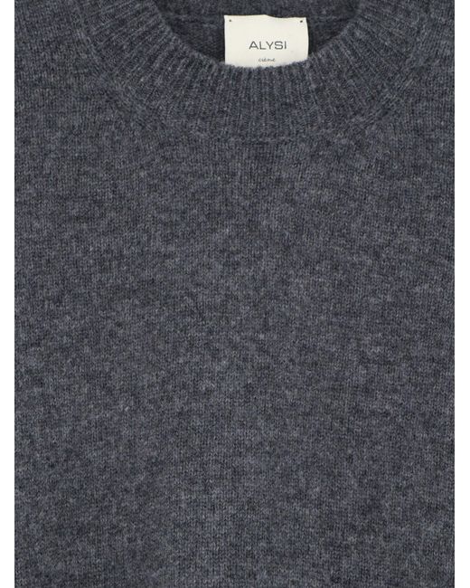 Alysi Blue Merino Wool And Cashmere Blend Sweater