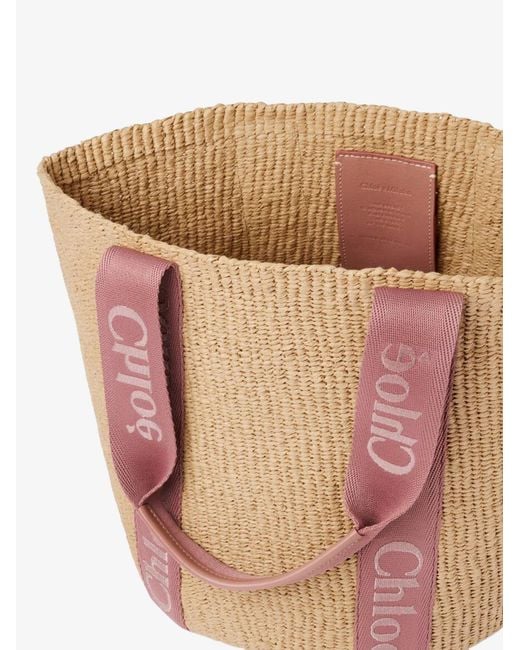 Chloé Natural Woody Raffia Shoulder Bag