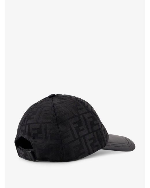 Fendi Black Ff Jacquard Nylon Baseball Hat for men