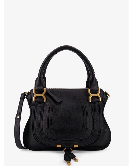 Chloé Black Marcie Small Leather Shoulder Bag