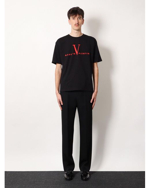 Valentino Black Cotton T-Shirt for men