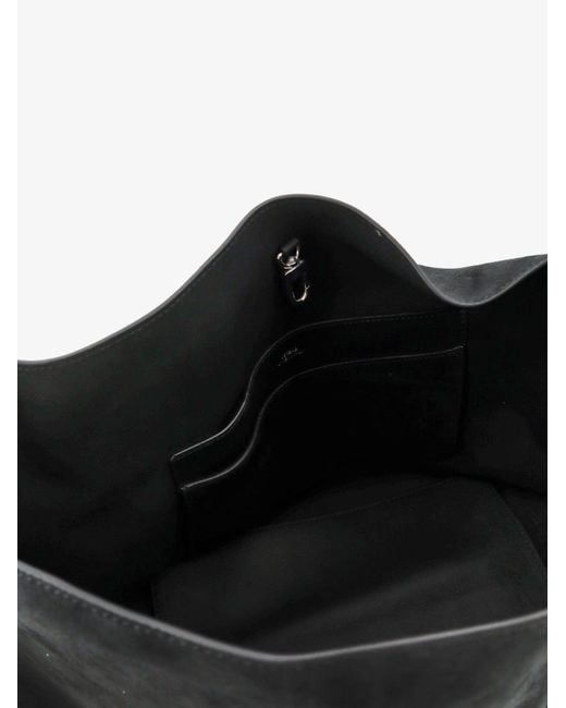 Totême Black Medium Belted Suede Shoulder Bag