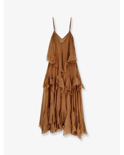 Mes Demoiselles Brown Long Viscose Dress