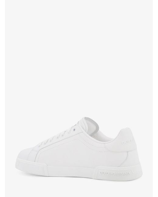 Dolce & Gabbana White Portofino Leather Sneakers for men